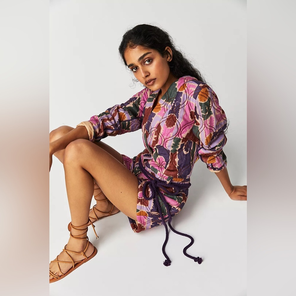Free People Pink Multicolor Printed Romper